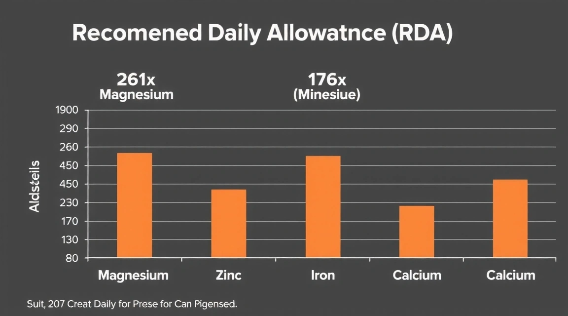 Gráfico de barras de la ingesta diaria recomendada de minerales